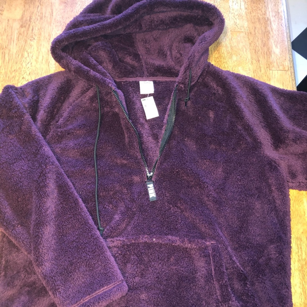 Victoria’s Secret PINK quarter zip hoodie, sz LG